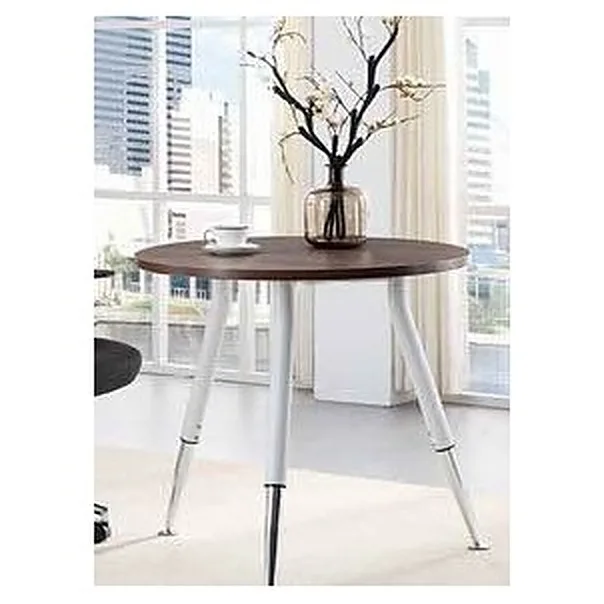 Round meeting table 80 cm, white legs