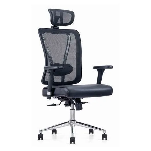 Ergonomic mesh chair with headrest and padded seat
