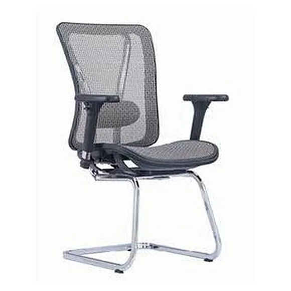 Full-mesh visitor chair with cantilever base