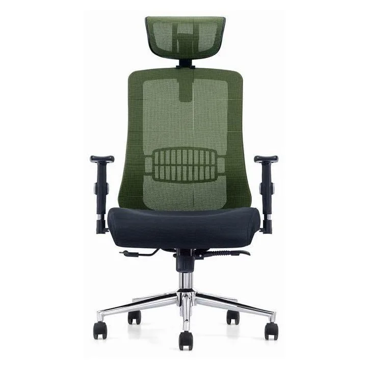 Ergonomic mesh chair with headrest and padded seat