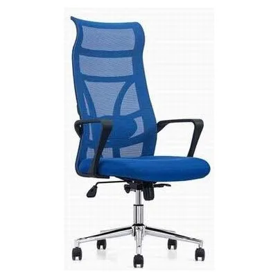 High-back mesh office chair with integrated headrest