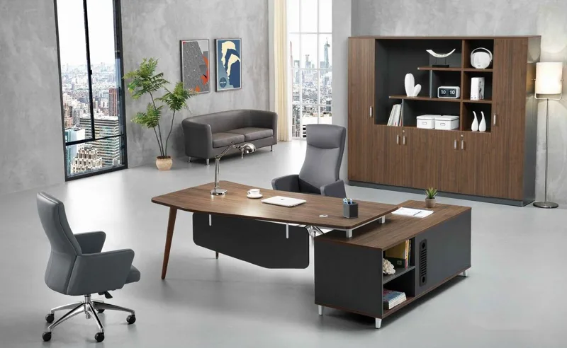 Executive L-shaped desk 200 cm with side return