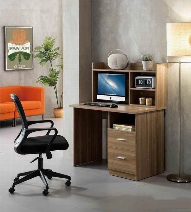 Computer desk 120 cm with hutch and drawers