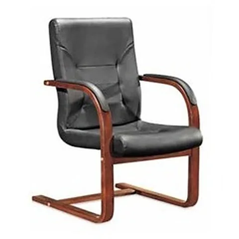 Meeting chair with wooden cantilever frame