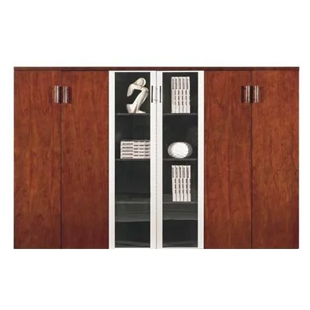 Office storage cabinet 240 cm with glass doors