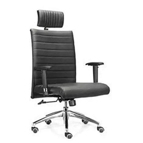 High-back executive chair with headrest, black