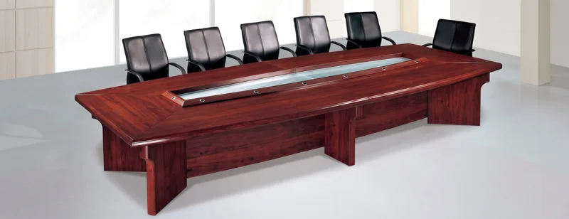 Boat-shaped conference table 5 m, mahogany