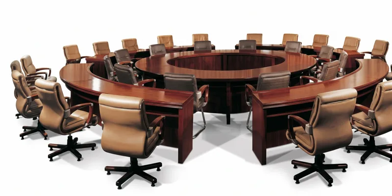 Round conference table 3.6 m with visitor ring