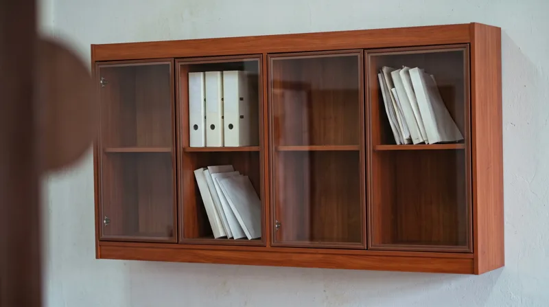 4-door glass display cabinet