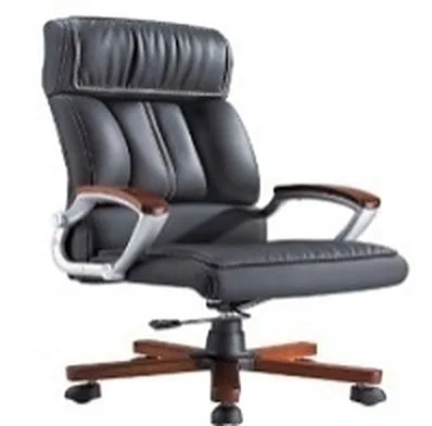 Executive chair, wood and chrome arms