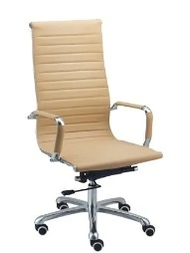 Ribbed high-back office chair, black