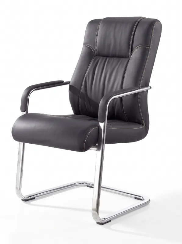 Cantilever visitor chair, black