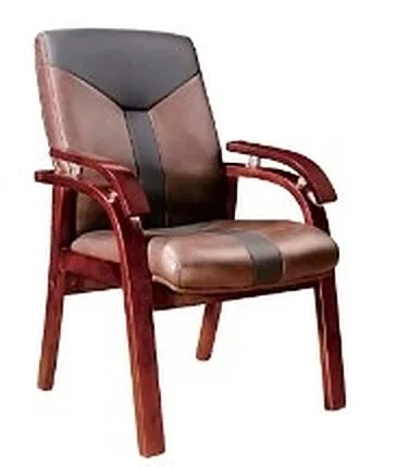 Wooden-frame visitor armchair, black