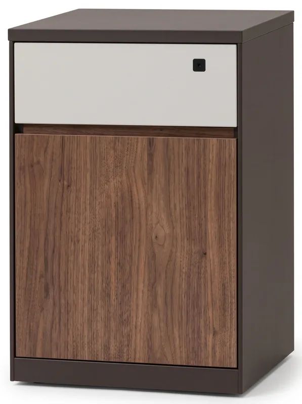 Fixed pedestal with drawer and door