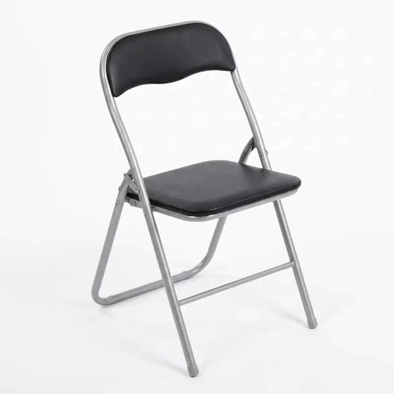 Padded folding chair, black