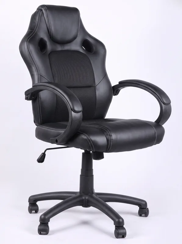 Racing-style office chair, black