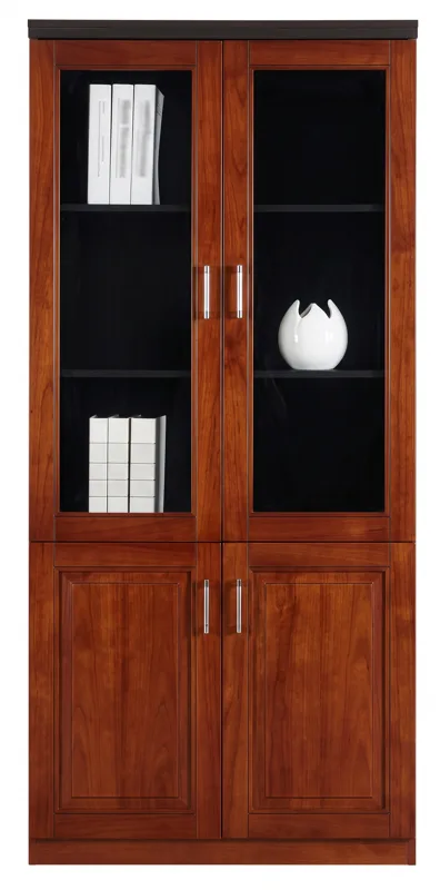 Bookcase cabinet 2 m with glass doors