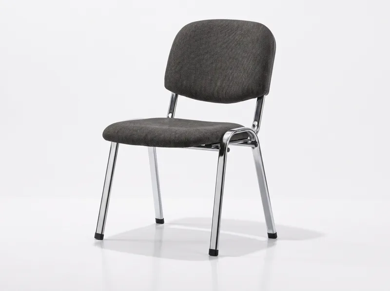 Black visitor chair, chrome legs