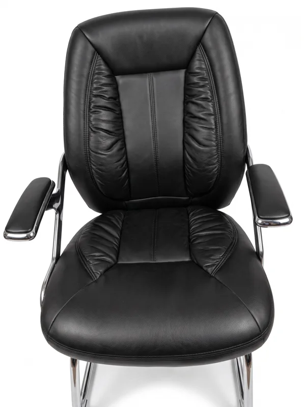 Comfort visitor chair, chrome sled base