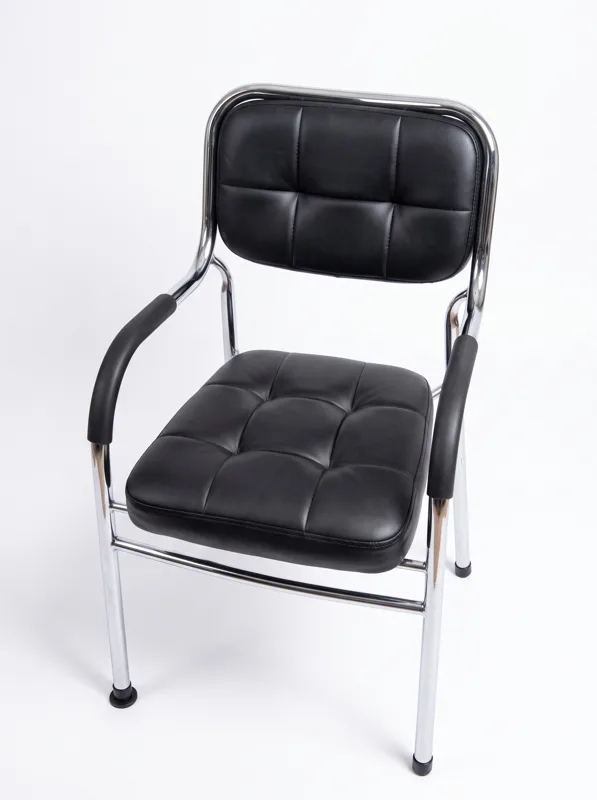Padded visitor chair, chrome frame