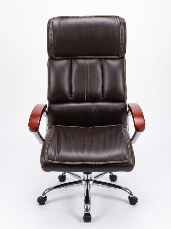 High-back executive chair, brown leather-look