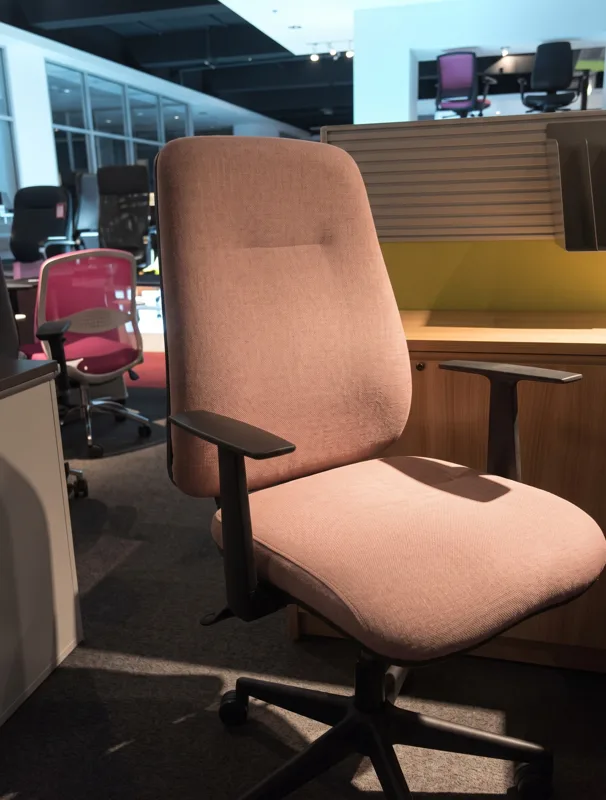 Fabric office chair with headrest
