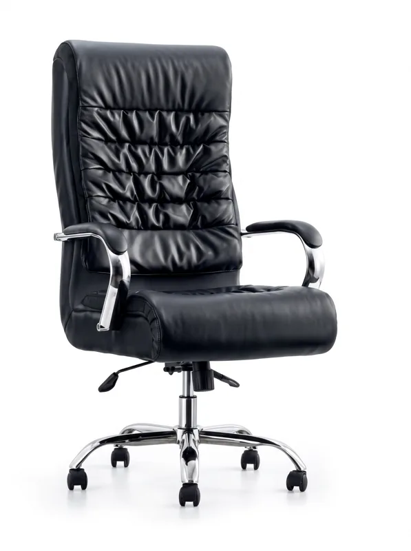 High-back executive chair, chrome base
