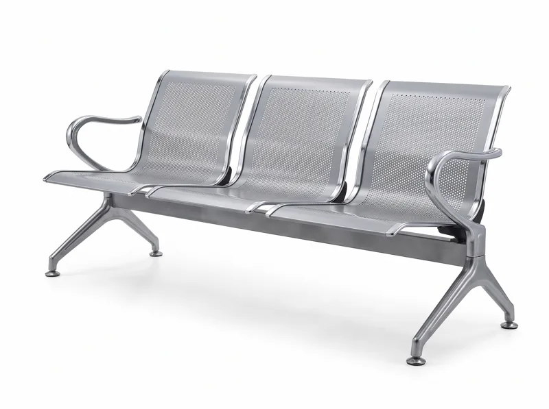 3-seater metal waiting bench