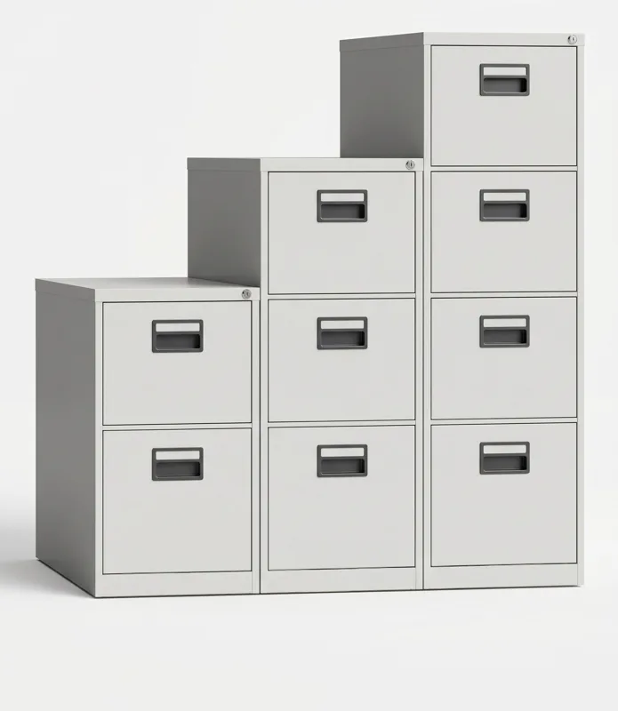 Steel filing cabinet, 4 drawers