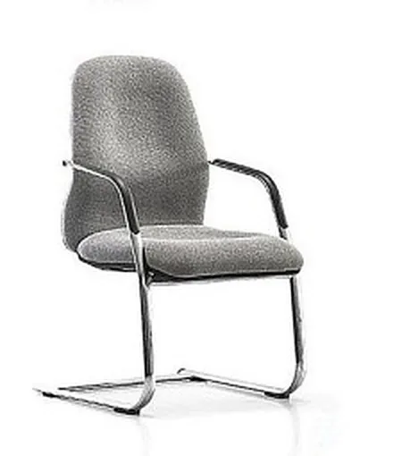 Fabric visitor chair with chrome frame, black