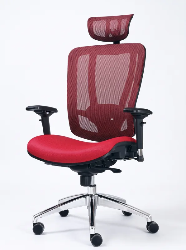 Ergonomic mesh chair with headrest, black