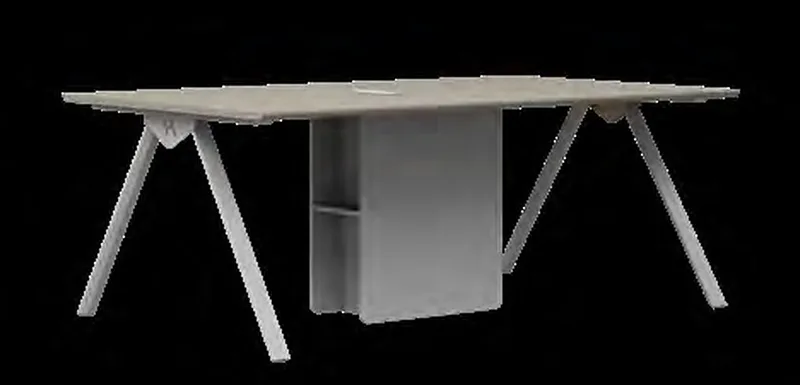 Meeting table with central storage unit