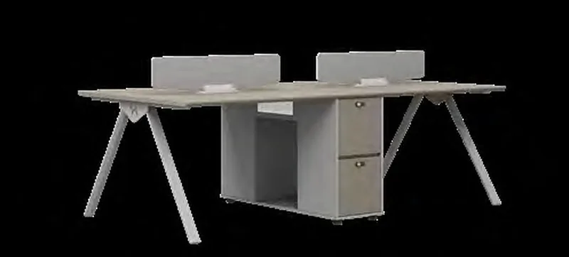 4-person workstation with central pedestal