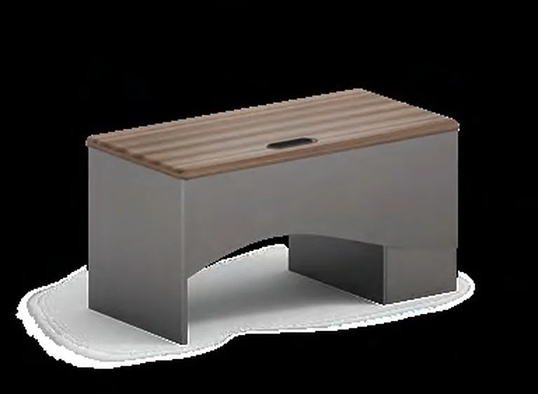 Compact desk with walnut top