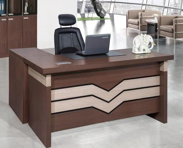 Office desk 1.4 m with return, chevron front