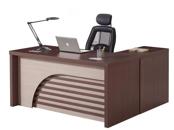 Office desk 1.4 m with return, arched front