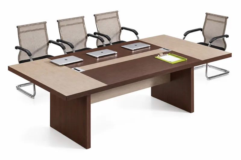 Meeting table 2.4 m, two-tone wood