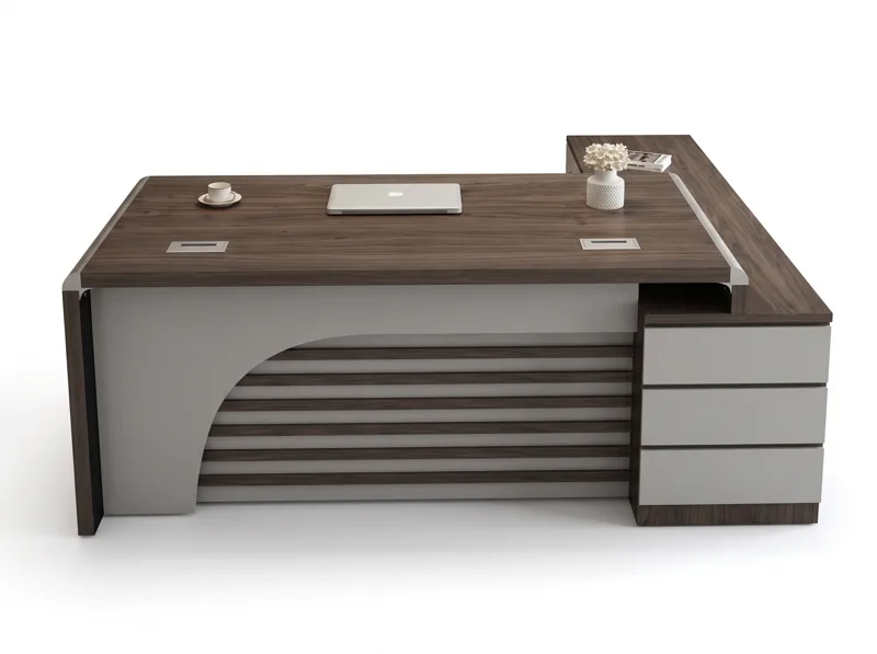 Executive L-desk 2.0 m with 3-drawer return
