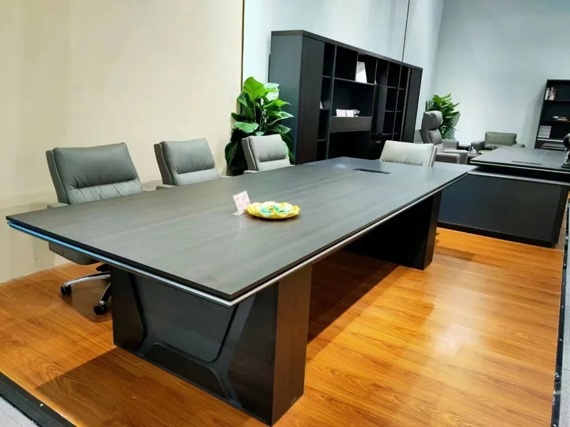 Meeting table 3.2 m, smoked wood