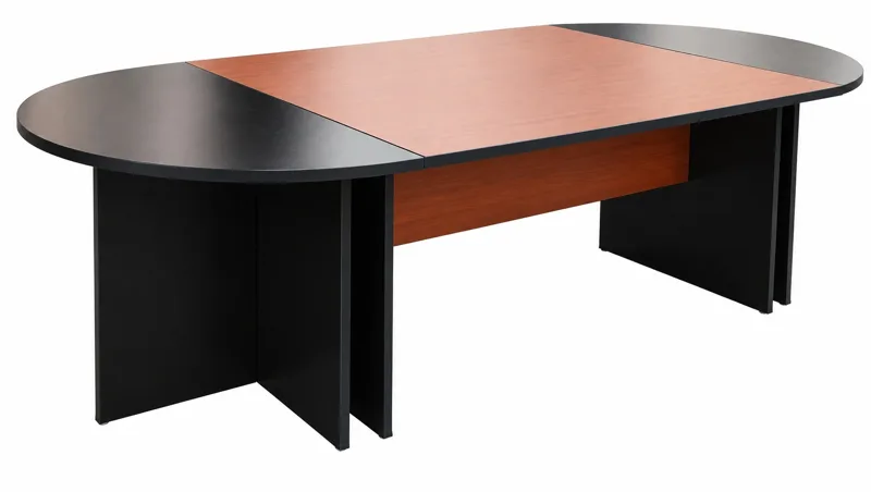 Oval meeting table 3.0 m, cherry and black