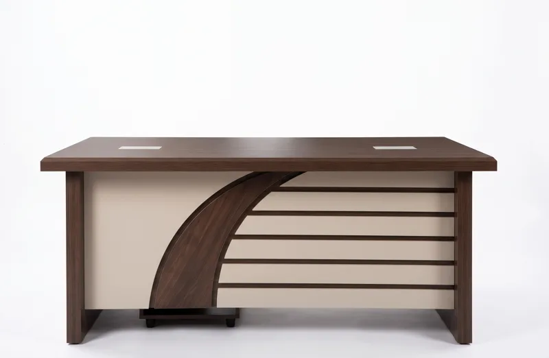 Office desk 1.6 m with fret-pattern front