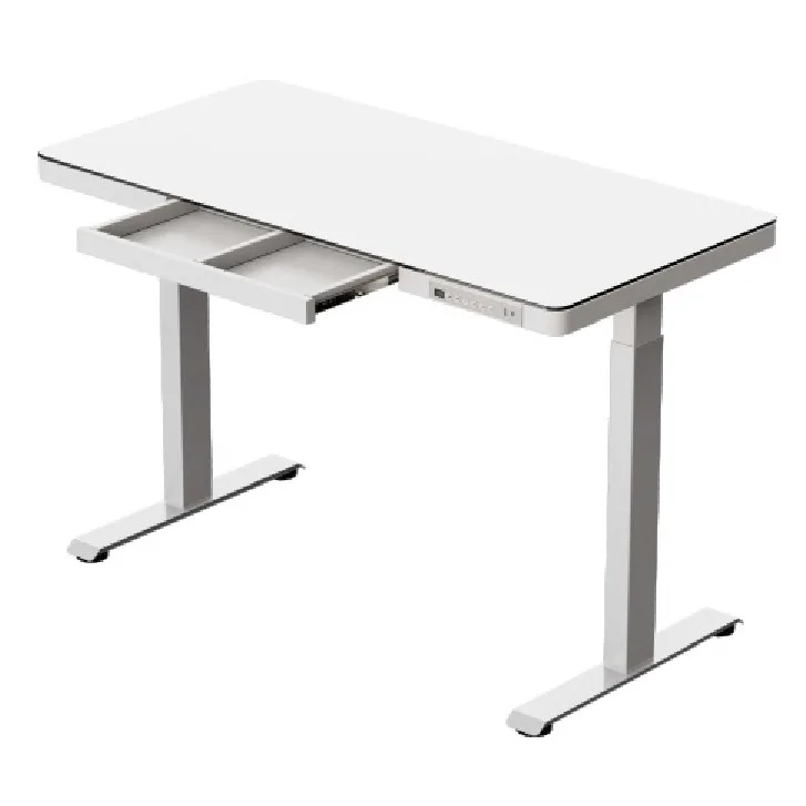 Single Motor Desk with Glass Tabletop