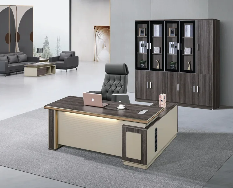Desk with side cabinet