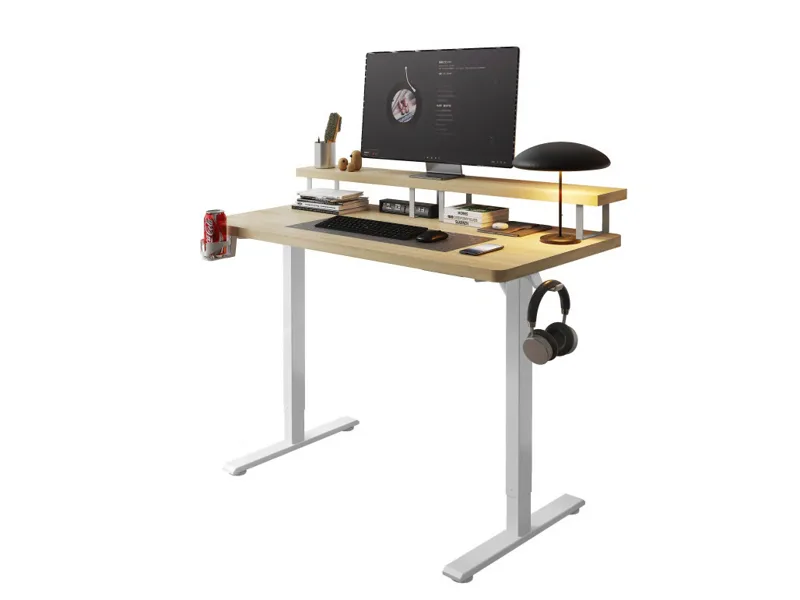 Height Adjustable Desk with Shelf