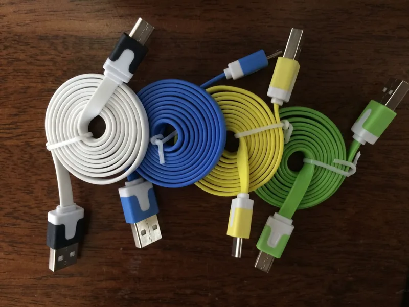 Flat USB phone data cable