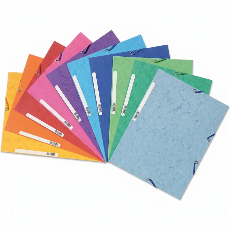 A4 3-flap elastic folder, glossy card