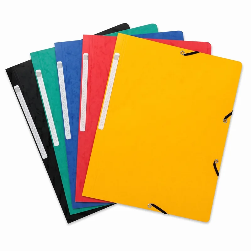 A4 elastic flap folder, glossy card