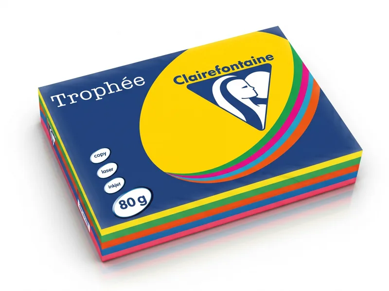 Clairefontaine Trophée A4 bright colour paper 80 g, 5 × 100 sheets