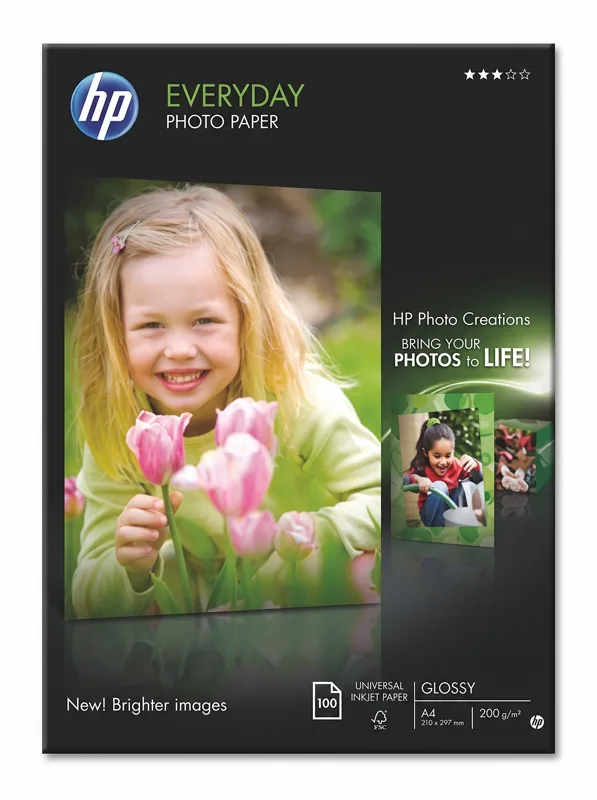 HP Everyday glossy photo paper A4 200 g, 100 sheets