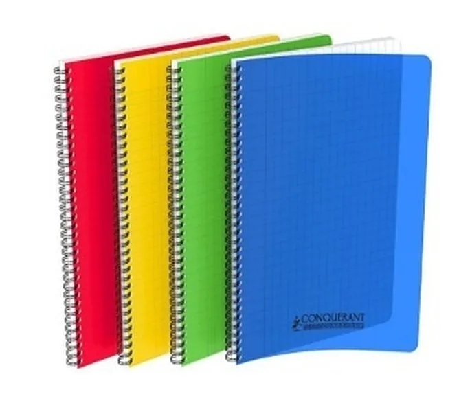 A4 spiral notebook, 200 pages, large squares